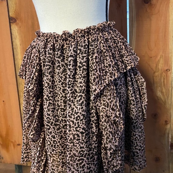 Topshop idol leopard print ruffle mini skirt - Picture 3 of 7